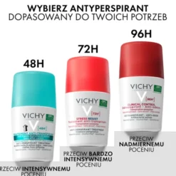 Vichy, antyperspirant w kulce 48h, przeciw śladom na ubraniach, 50 ml