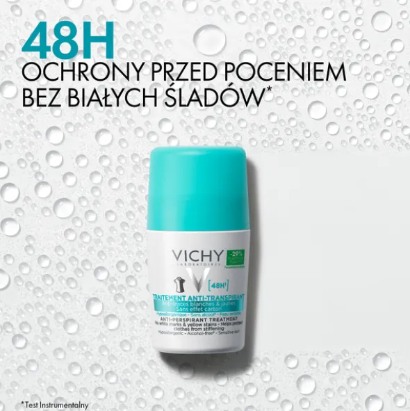 Vichy, antyperspirant w kulce 48h, przeciw śladom na ubraniach, 50 ml
