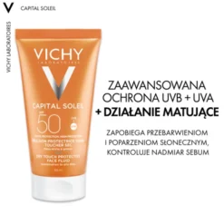 Vichy Capital Soleil, matujący krem do twarzy SPF 50, 50 ml