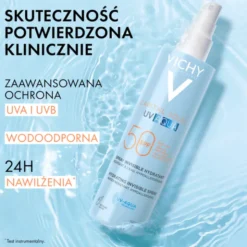 Vichy Capital Soleil UV-Aqua, spray ochronny SPF50 do twarzy i ciała, 200 ml