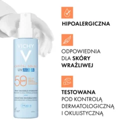 Vichy Capital Soleil UV-Aqua, spray ochronny SPF50 do twarzy i ciała, 200 ml
