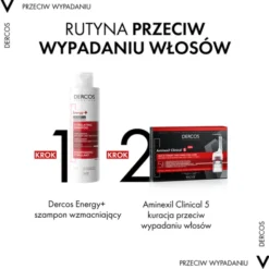 Vichy Dercos Aminexil Clinical 5, kuracja przeciw wypadaniu włosów dla mężczyzn, 6 ml, 21 ampułek