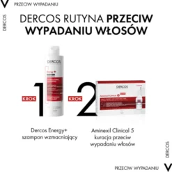 Vichy Dercos Aminexil Clinical 5, kuracja przeciw wypadaniu włosów dla kobiet, 6 ml, 21 ampułek