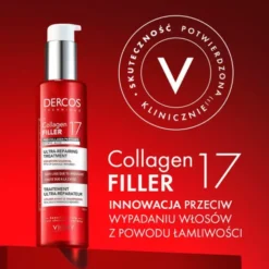 Vichy Dercos, Collagen 17 Filler, kuracja ultra-regenerująca do włosów, 150 ml