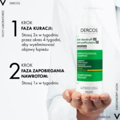 Vichy Dercos DS, szampon przeciwłupieżowy, włosy suche, 390 ml