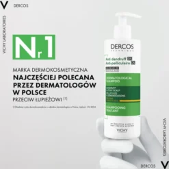 Vichy Dercos DS, szampon przeciwłupieżowy, włosy suche, 390 ml
