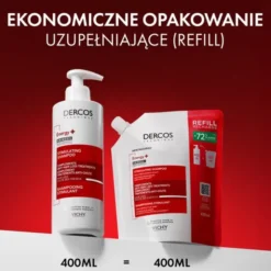 Vichy Dercos Energy+, szampon wzmacniający, opakowanie uzupełniające, 400 ml