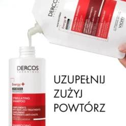 Vichy Dercos Energy+, szampon wzmacniający, opakowanie uzupełniające, 400 ml