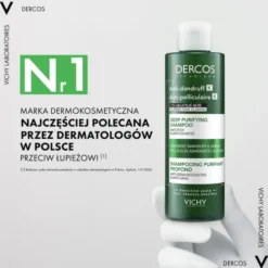 Vichy Dercos K, oczyszczający szampon przeciwłupieżowy, 250 ml