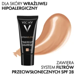 Vichy Dermablend, fluid korygujący 16 h trwałość SPF 28, 25 Nude, 30 ml