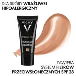 Vichy Dermablend, fluid korygujący o przedłużonej trwałości, SPF 25, 35 Sand, 30 ml