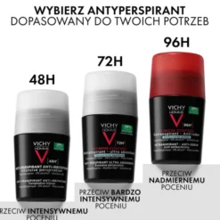 Vichy Homme, antyperspirant 72h, roll-on, 50 ml