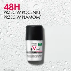 Vichy Homme, antyperspirant w kulce przeciw śladom na ubraniach, 48h, 50 ml