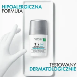 Vichy Invisible Resist 72h. Antyperspirant roll-on przeciw śladom, 50 ml