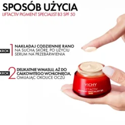 Vichy Liftactiv B3, krem redukujący przebarwienia, SPF 50, 50 ml