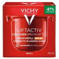 Vichy Liftactiv Collagen Specialist, krem SPF 50 redukujący 16 oznak starzenia, refill, 50 ml