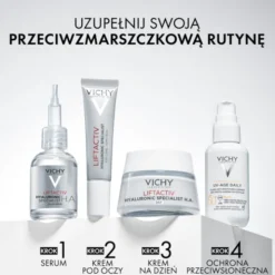 Vichy Liftactiv H.A., przeciwzmarszczkowy krem ujędrniający z kwasem hialuronowym do skóry suchej, 50 ml