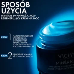 Vichy Mineral 89, krem nawilżająco-regenerujący z melatoniną na noc, 50 ml