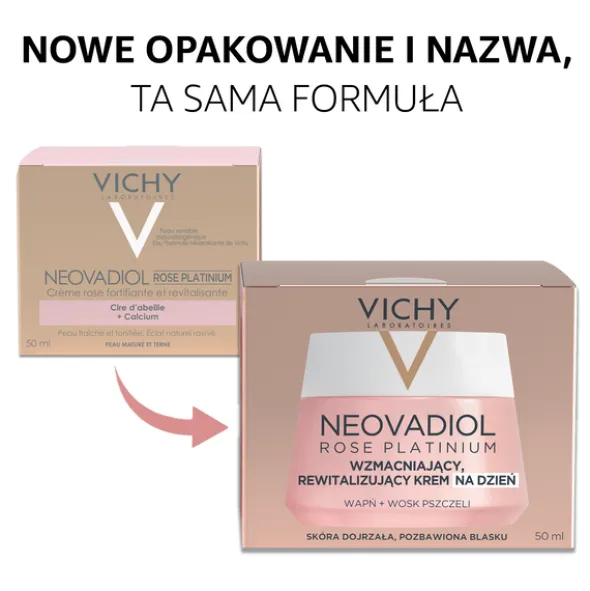 Vichy Neovadiol Rose Platinium, krem wzmacniająco-rewitalizujący na dzień, 50 ml