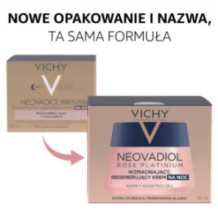 Vichy Neovadiol Rose Platinium, wzmacniający i regenerujący krem na noc, 50 ml