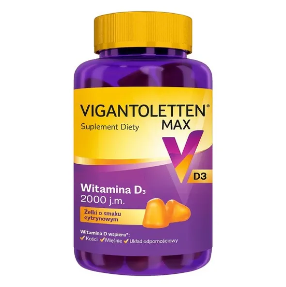 Vigantoletten Max, żelki o smaku cytrynowym, 60 szt.