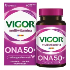 Vigor multiwitamina ONA 50+ zestaw witamin i minerałów z ashwagandhą i reishi, tabletki, 60 szt.