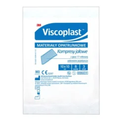Viscoplast, jałowe kompresy gazowe z gazy bawełnianej, 17-nitkowe, 8 warstw, 10 cm x 10 cm, 3 szt.