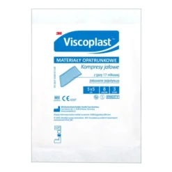 Viscoplast, jałowe kompresy gazowe z gazy bawełnianej, 17-nitkowe, 8 warstw, 5 cm x 5 cm, 3 szt.