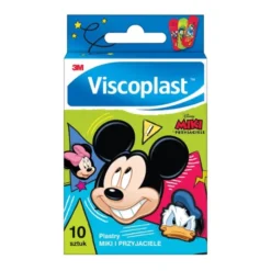 Viscoplast, Plastry Miki i Przyjaciele, dekorowane plastry dla dzieci, 72 mm x 25 mm, 10 szt.