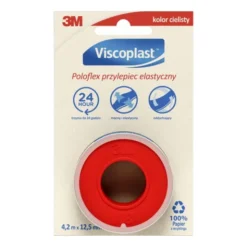 Viscoplast Poloflex, tkaninowy przylepiec elastyczny, 4,2 m x 12,5 mm, 1 rolka