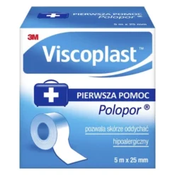 Viscoplast Polopor, przylepiec włókninowy, 5 m x 25 mm, 1 rolka