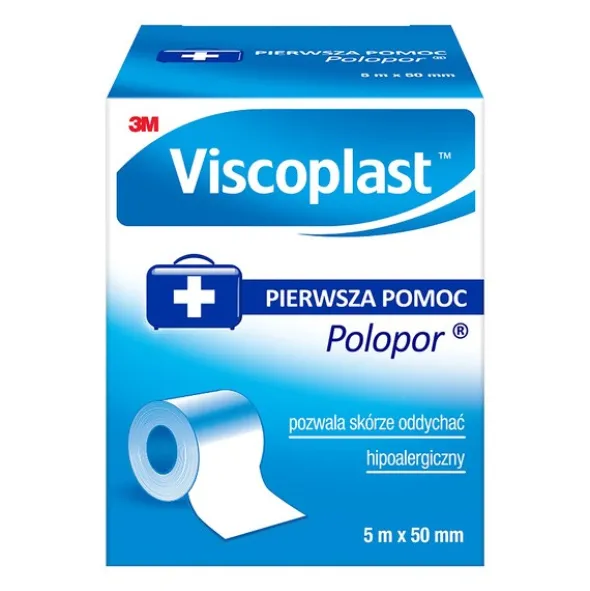Viscoplast Polopor, przylepiec włókninowy, 5 m x 50 mm, 1 rolka