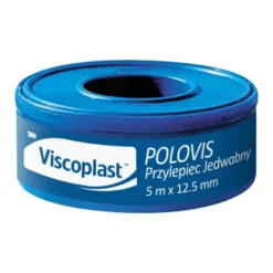 Viscoplast Polovis, przylepiec jedwabny, 5 m x 12,5 mm, 1 rolka