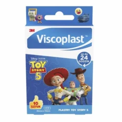 Viscoplast Toy Story 5, dekorowane plastry dla dzieci, 72 mm x 25 mm, 10 szt.