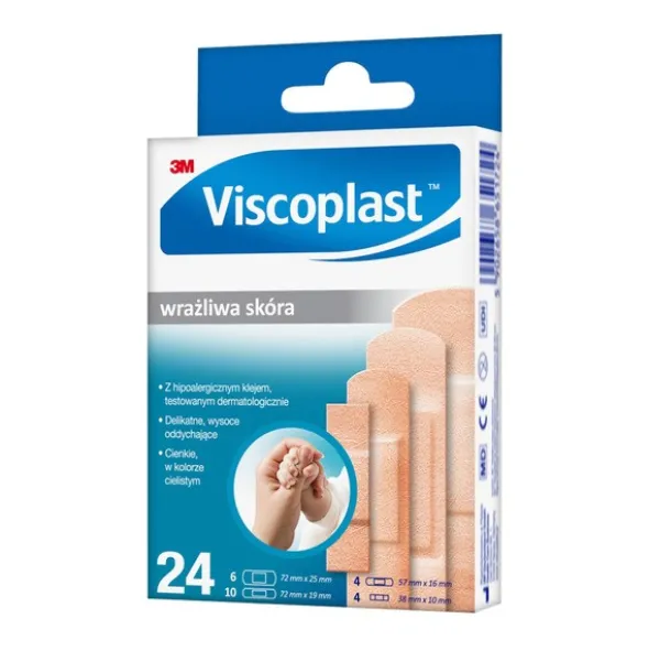 Viscoplast, wrażliwa skóra, plastry mix, 24 szt.
