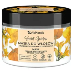 Vis Plantis, maska do włosów osłabionych zabiegami stylizacyjnymi, pestki dyni, pszenica i owies, 300 ml