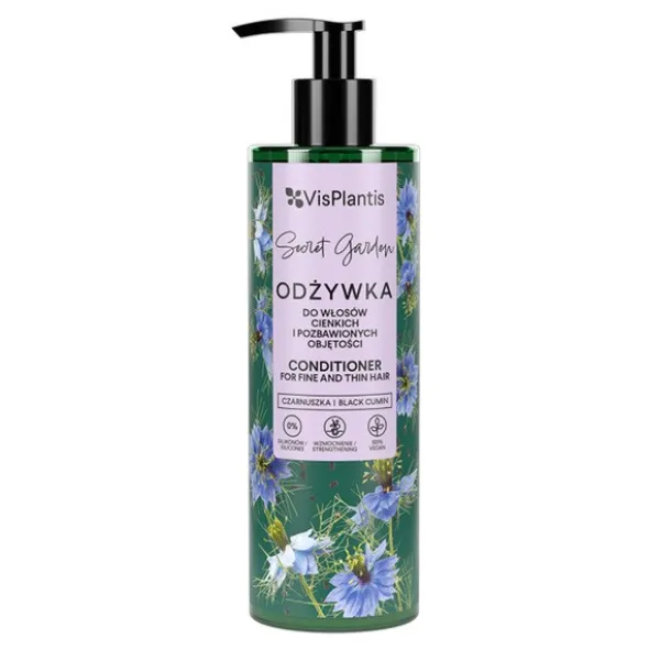 Vis Plantis, odżywka do włosów cienkich i pozbawionych objętości, czarnuszka, bawełna, len, 400ml