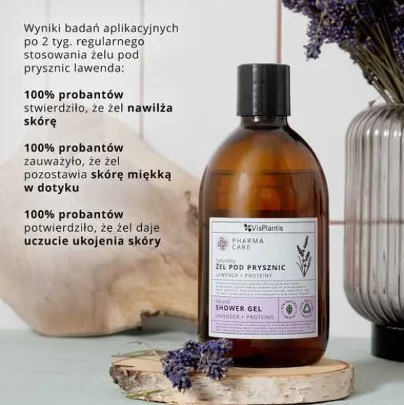 Vis Plantis Pharma Care, żel pod prysznic, lawenda + proteiny, 500 ml