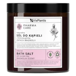 Vis Plantis Pharma Care, naturalna sól do kąpieli z fioletową glinką, zapach magnolii, 800 g