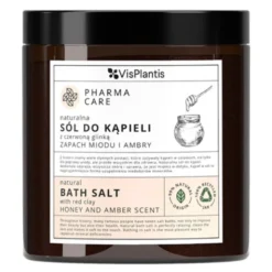 Vis Plantis Pharma Care, naturalna sól do kąpieli z czerwoną glinką, zapach miód i ambra, 800 g