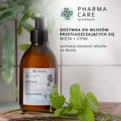 Vis Plantis Pharma Care, odżywka do włosów przetłuszczających się, mięta i cynk, 300 ml