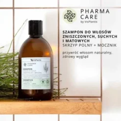 Vis Plantis Pharma Care, szampon do włosów zniszczonych, skrzyp + mocznik, 500 ml