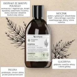 Vis Plantis Pharma Care, szampon do włosów zniszczonych, skrzyp + mocznik, 500 ml