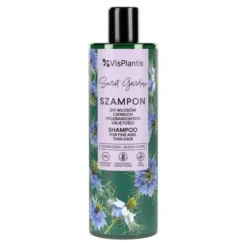 Vis Plantis, szampon do włosów cienkich i pozbawionych objętości, czarnuszka, bawełna, len, 400ml