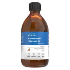 Vitaler's Tran norweski + D3 2000 IU, płyn, smak pomarańczowy, 250 ml