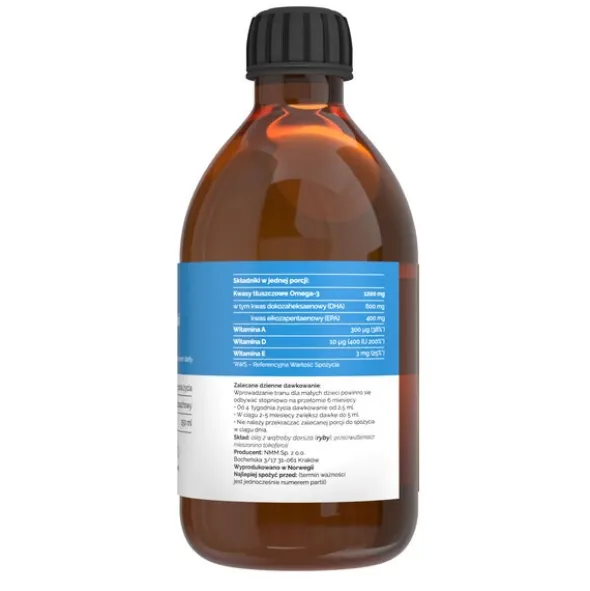 Vitalers Tran norweski dla dzieci bezzapachowy, płyn, 250 ml