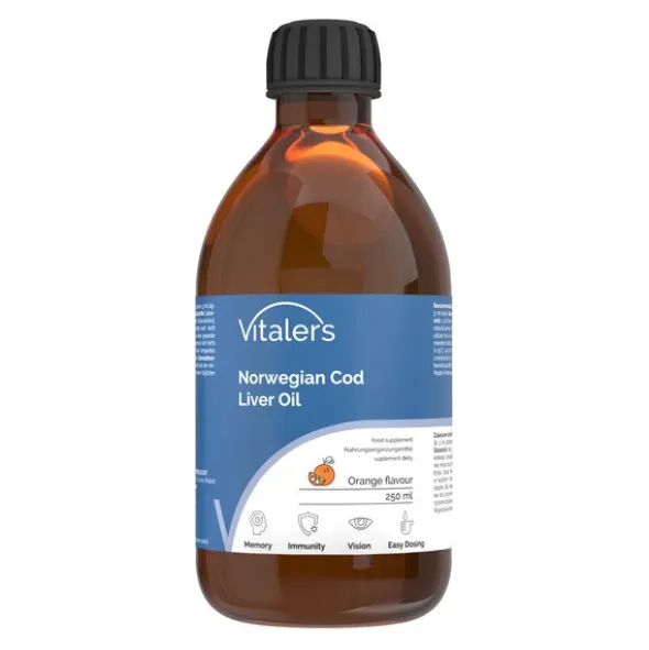 Vitaler's Tran norweski, pomarańczowy, płyn, 250 ml