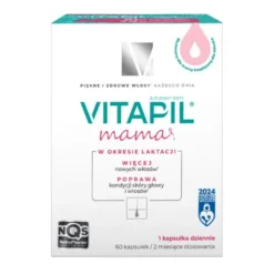 Vitapil Mama, wypadanie włosów po ciąży i podczas karmienia piersią, kapsułki twarde, 60 szt.