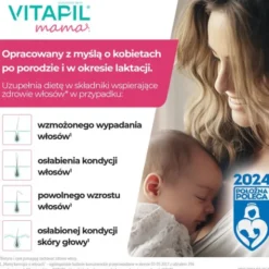 Vitapil Mama, wypadanie włosów po ciąży i podczas karmienia piersią, kapsułki twarde, 60 szt.
