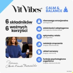 Vit Vibes Calm & Balance, żelki, smak malinowy, 60 szt.